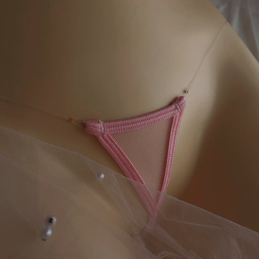 Ultra Tiny Mesh Thong Invisible Waistband Hollow Out See Through Lingerie Triangle Women G string Sexy Panties