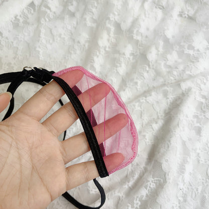 Men's See-Through Gstring Candy Color Extreme Minimal Coverage Pouch Men See-thru Thong Underwear Sheer Mesh Tangas T-back