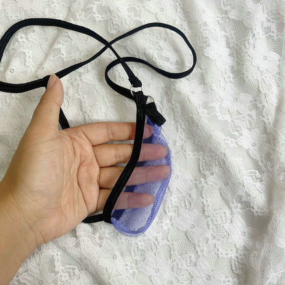 Men's See-Through Gstring Candy Color Extreme Minimal Coverage Pouch Men See-thru Thong Underwear Sheer Mesh Tangas T-back
