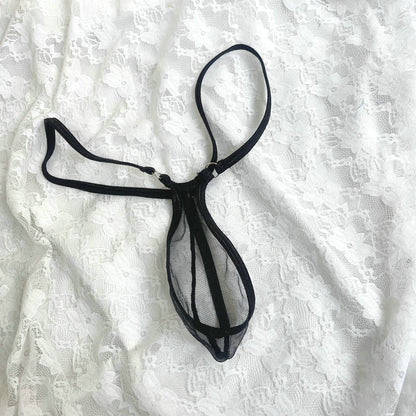 Men's See-Through Gstring Candy Color Extreme Minimal Coverage Pouch Men See-thru Thong Underwear Sheer Mesh Tangas T-back