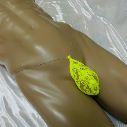 Invisible Waistband Stretchy Men Thong Sheer Lace Low Rise No Trace Men Lace Gstring