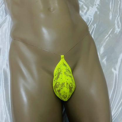 Invisible Waistband Stretchy Men Thong Sheer Lace Low Rise No Trace Men Lace Gstring