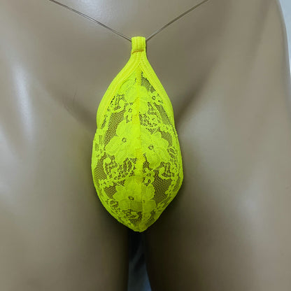 Invisible Waistband Stretchy Men Thong Sheer Lace Low Rise No Trace Men Lace Gstring