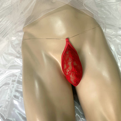 Invisible Waistband Stretchy Men Thong Sheer Lace Low Rise No Trace Men Lace Gstring