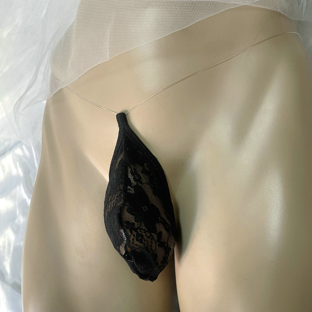 Invisible Waistband Stretchy Men Thong Sheer Lace Low Rise No Trace Men Lace Gstring