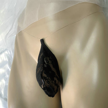 Invisible Waistband Stretchy Men Thong Sheer Lace Low Rise No Trace Men Lace Gstring