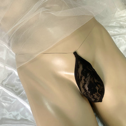 Invisible Waistband Stretchy Men Thong Sheer Lace Low Rise No Trace Men Lace Gstring