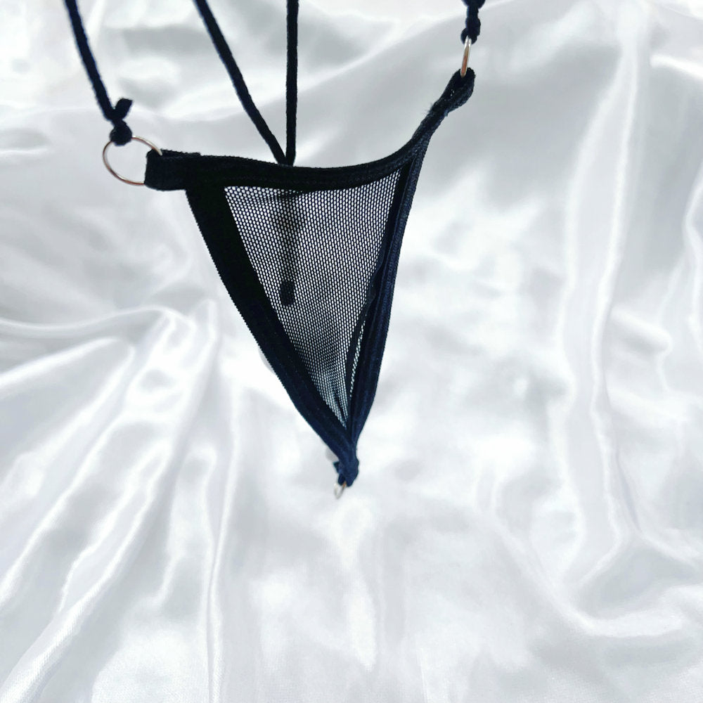 Sexy Pearl G String Thong for Women, Sheer Mesh Lace Lingerie, Crotchless Panties with Pearl Beads, Anniversary Bridal Honeymoon Gift Sexy Panties