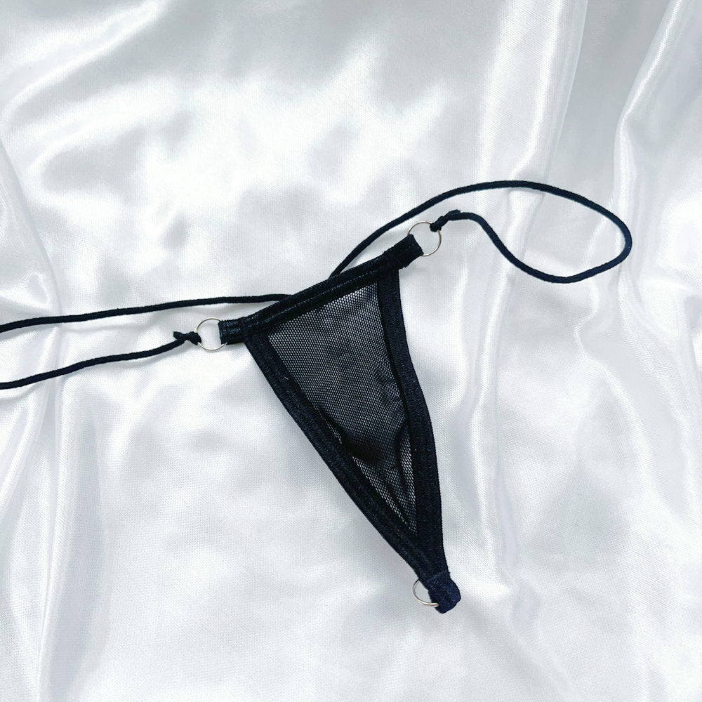 Sexy Pearl G String Thong for Women, Sheer Mesh Lace Lingerie, Crotchless Panties with Pearl Beads, Anniversary Bridal Honeymoon Gift Sexy Panties
