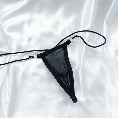 Sexy Pearl G String Thong for Women, Sheer Mesh Lace Lingerie, Crotchless Panties with Pearl Beads, Anniversary Bridal Honeymoon Gift Sexy Panties