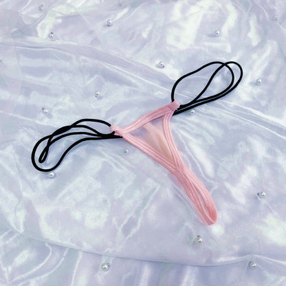 Women's Ultra-Small Sheer Mesh G-String, Sexy Micro Thong with Double Elastic String Waistband Sexy Panties