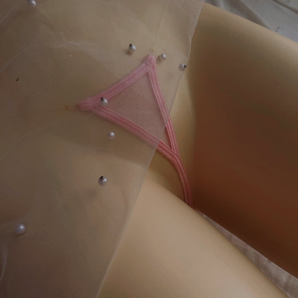 Ultra Tiny Mesh Thong Invisible Waistband Hollow Out See Through Lingerie Triangle Women G string  Sexy Panties
