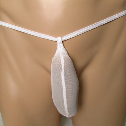 Ultra Soft Mesh Sheer Low Rise Thong for Men Breathable Stretch Lightweight Underwear Stand Up Pouch Gstring